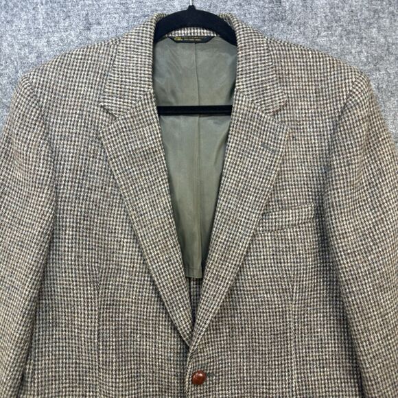 Harris Tweed Blazer Men 40R Brown Wool Vintage Jacket Sport Coat Classic Preppy - Picture 2 of 16